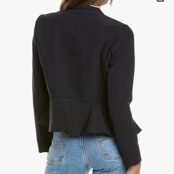 Rebecca Taylor Women's Zip Front Jacket with Peplum Hem, Black Size 8 - Picture 4 of 7